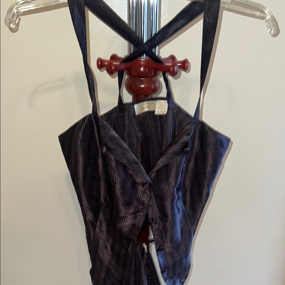 Striped Black and Gray Top and bottoms